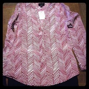 Lumiere Maroon and White Blouse S